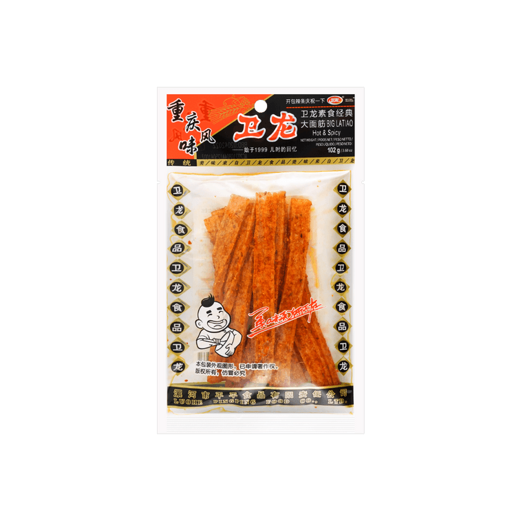 Spicy Wheat Flour Strip Chili Snack - Big Latiao, 3.6oz for a Flavorful and Crunchy Snacking Experience