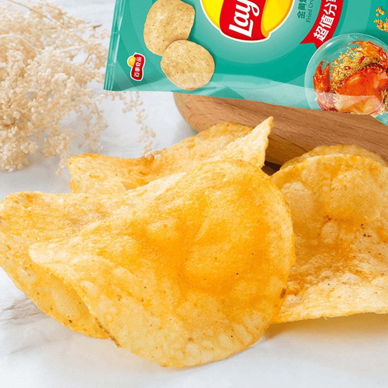 Crunchy Fried Crab Flavor Potato Chips - Savory and Delicious Snack, 2.46oz