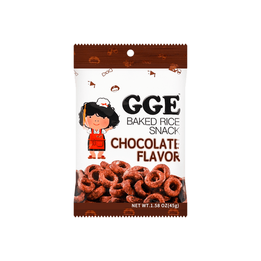 GGE Baked Rice Snack - Chocolate Flavor, 45g of Crunchy Goodness