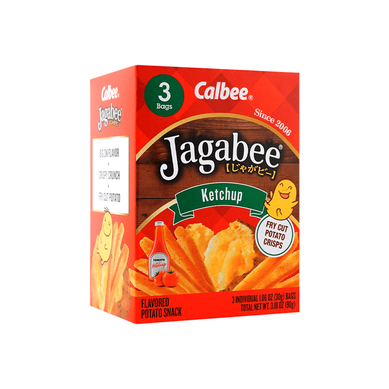 Jagabee Ketchup Potato Sticks - 3 Packs, 90g of Addictively Crunchy Snack