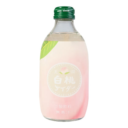 Japanese White Peach Cider - Refreshing Fruit Drink, 10.14fl oz