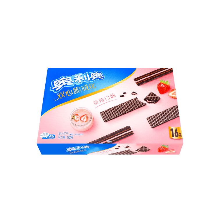 OREO Double Crisp Strawberry Cream Chocolate Wafers - 16 Pieces, 6.77oz for a Deliciously Sweet and Crunchy Treat