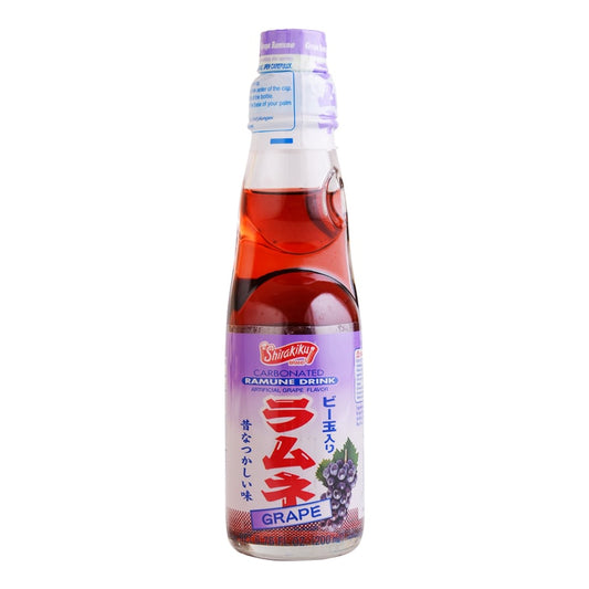 Ramune Soda - Grape Flavor, 6.76fl oz of Delicious and Refreshing Japanese Soda